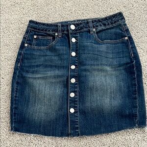 Denim Button-Front Jean Skirt